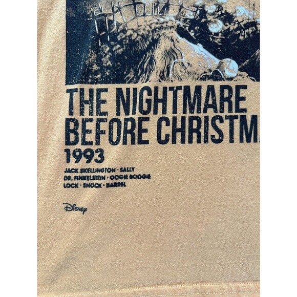 Vintage 90s Nightmare Before Christmas T Shirt Disney Tim Burton Graphic Tee - Picture 6 of 12